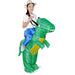 Kids Adult Inflatable Funny Cute Cartoon Dinosaur Rider Party Costume