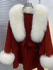 Women's Woolen Jacket Big Fur Collar High-End Luxury Fashionable Cloak Jacket