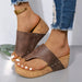 PU Leather Wedge Sandals Women's Casual Summer Footwear