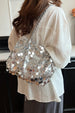 Sequin Braided Strap Shoulder Bag – Glamorous Casual Party Purse
