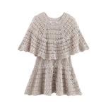 Slim Fit Decorative Jacquard Layered Knit Top for Women – Elegant Styling
