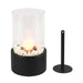 Portable Stainless Steel Desktop Alcohol Fireplace with Glass Atmosphere Light