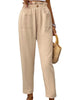 Women's High-Waisted Solid Color Casual Tapered Pants