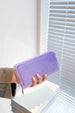 Solid Color Fluffy Rectangle Wallet – Soft Touch Stylish Organizer