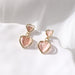Minimalist Pink Heart Cat's Eye Stone Earrings Women's Jewelry