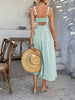 Women's Solid Color High-Waisted Sleeveless Vacation Cami Maxi Dress