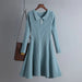 Long Sleeved High Waisted Short Knitted Dress Women's A-line Dresses