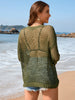 Women’s Solid Color Knitted Love Beach Hoodie With Round Neck Lightweight Design