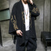 Hanfu Style Men's Clothing Cotton Linen Embroidery Cardigan Top Coat