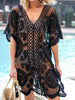 Lace V-Neck Cover-Up with Half Sleeves for Layered Beach Style