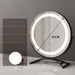 Round Black Dressing Table Makeup Mirror with Desktop LED Light