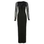 Women Fashion Long sleeved Diagonal Neck Sexy Hollow Fit Wrapped Hip Style Dress