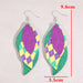 PU Leather Leaf Drop Earrings with Lightweight Design