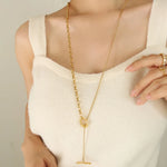 Women's Titanium Steel Polished Chain Necklace – Minimalist Jewelry