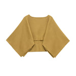 Cape Style Knitted Sweater Top with Batwing Sleeves – Cozy Layer for Women