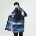 Men's Fashion Print Long Crane Hanfu Japanese Large Cardigan Cloak