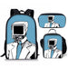 3PC-SET Toilet Man Backpack Primary Secondary School Teenage Peripheral Schoolbags