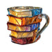 Stacked Books Ceramic Coffee Cup – Colorful & Creative Mug Design