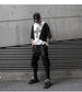 High Street Casual Pants Men's Fashion Black Ribbon Chic Sweatpants