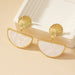 French Retro Fashion Commuter Half-Circle Earrings Jewelry