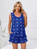 Women's Heart Scoop Neck Tank Top and Shorts Matching Lounge Set for Comfortable Homewear