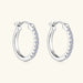 Women's 925 Sterling Silver Moissanite Hoop Earrings for Daily Wear