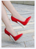 Lacquer Leather Pointed Metal Heel High Heels For Women
