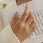 Women's Titanium Steel Open Wrap Ring with Polished Modern Finish