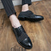British Style Striped Leather Business Shoes For Men With Breathable Design