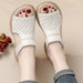Women's Top-Grain Leather Sandals with Soft Thick Sole for Daily Comfort