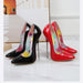 Lacquer Leather Pointed Metal Heel High Heels For Women