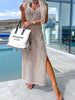 Casual Solid Color Slit Backless Knitted Camisole Dress for Beach or Vacation