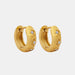 Zircon Inlaid Titanium Steel Huggie Earrings for Women Daily Wear