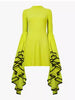 Temperament Spliced Ruffles Dresses Women O-Neck Butterfly Sleeve Dress