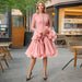 Elegant Ruffled Mid-Length Trumpet Sleeve Dress for Women