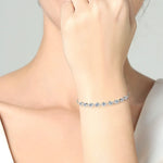 Women's Bracelet with Inlaid Moissanite in 925 Sterling Silver Jewelry