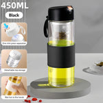 450ML Magnetic Glass Tea Infuser Bottle High Borosilicate Tumbler with Filter