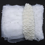 Bridal Pearl Hairband with Extra Long Royal Cathedral Veil Comb