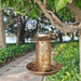 Solar-Powered Hanging Bird Feeder Lamp with Dual Feeding and Lighting Function