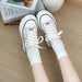 Women’s Lace-Up Canvas Platform Sneakers with Elevated Comfort Sole