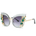 Diamond-Encrusted Personalized Frame Fashion Beauty Sunglasses