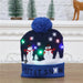 Knitted Christmas Hats with Colorful LED Lights for Adults & Kids