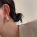Simple Design 18k Gold Plated Water Drop Hollow Earrings Women's Jewelry