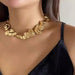 Liquid Wrinkled Irregular Collar Choker Metal Lava Necklace Women's Jewelry