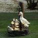 Solar Resin Duck Garden Fountain with LED Squirrel Design Outdoor Decoration