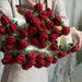 60cm Creative Crochet Rose Bouquet Blanket Gift for Girlfriend