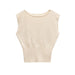 Women's Cinched Waist Knitted Sweater Vest with Sleeveless Design