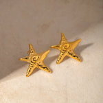Star-Shaped Stainless Steel Stud Earrings for Women