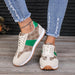 Women's Contrast Color Round Toe Flat Sneakers for Casual Style