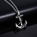 Stainless Steel Anchor Pendant Necklace for Men Nautical Pirate Jewelry